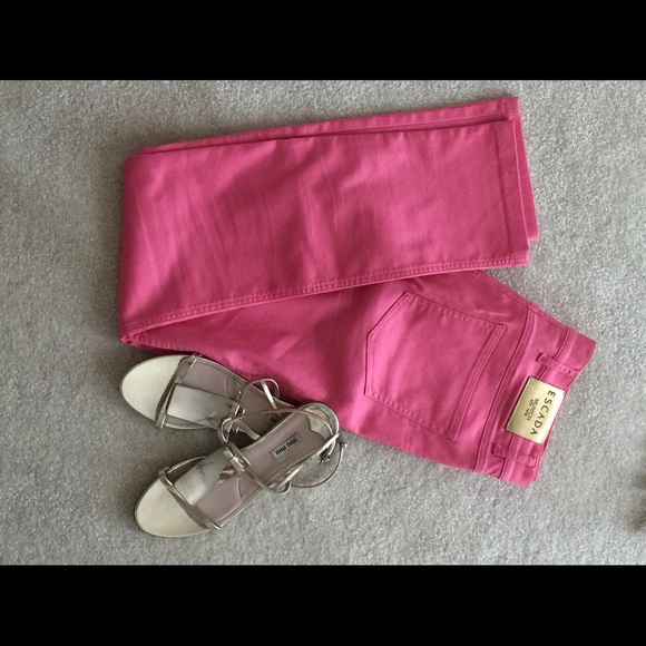 Escada Denim - Fabulous $475 ESCADA pink pants jeans 42 12
